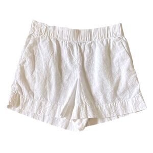 GAP white linen blend high elastic waist shorts with pockets size Large
